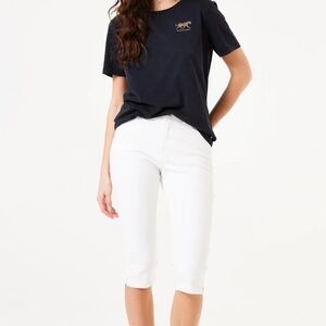 Garcia Women's White Cropped Jeans